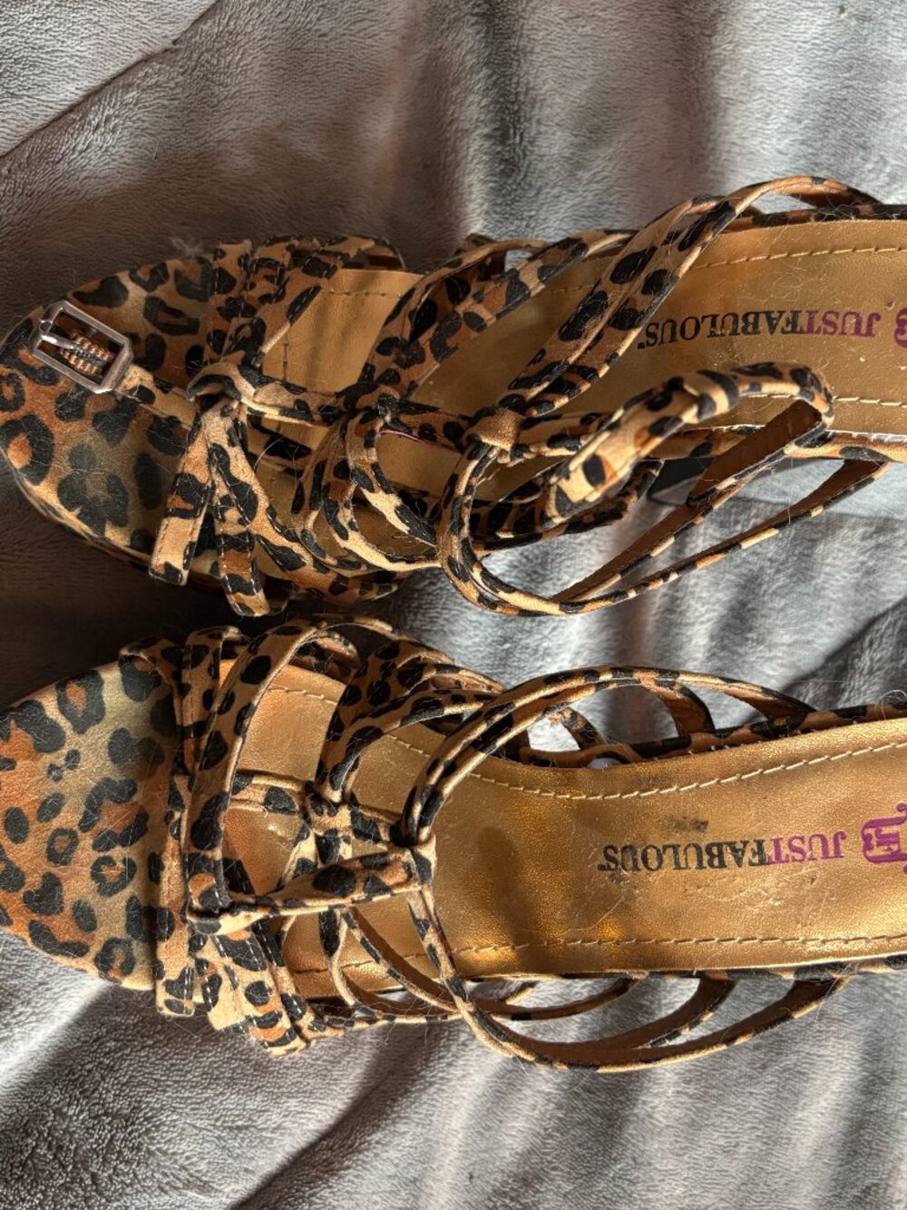 Y2K Leopard Print Sandals (Size 8)